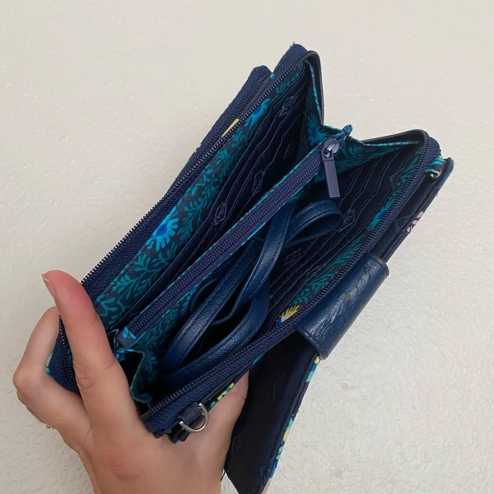 Vera Bradley Floral Quilted Navy Wallet